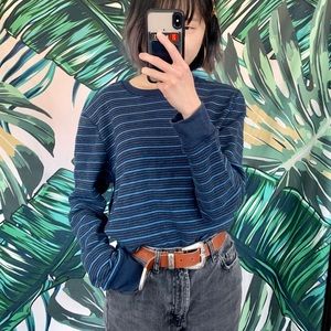 Vintage Style Striped Crew Sweater